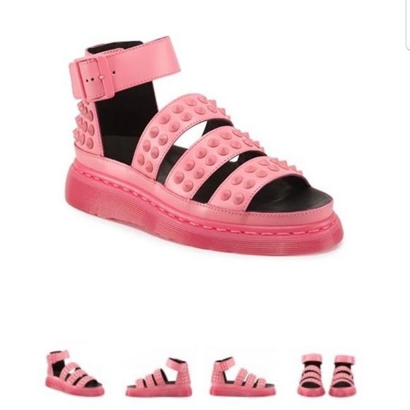 Dr. Martens Shoes - Pink Studded Dr Martens Sandals RARE!